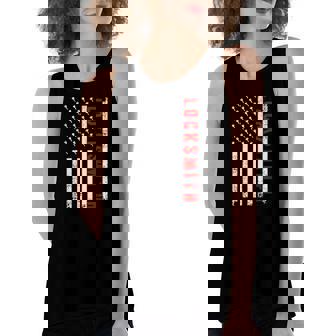 Cool Locksmith Art For American Flag Lock Picker Women's Loose Tank Top | Mazezy