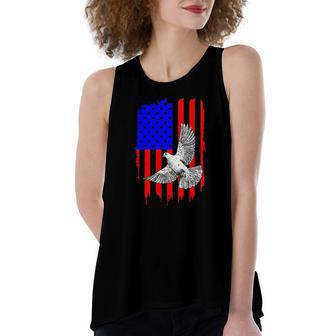 Cool Pigeon Patriotic Us Flag Pigeon Lovers Women's Loose Tank Top | Mazezy