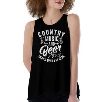 Country Music And Beer Cute Singer Alcohol Lover Women's Loose Tank Top | Mazezy CA