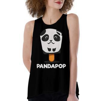 Cute Cartoon Panda Baby Bear Popsicle Panda Birthday Gift Women's Loose Fit Open Back Split Tank Top - Seseable