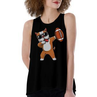 Dabbing Pitbull Dog Cute Pit Bull Dab Boys Football Gift T-Shirt Women's Loose Fit Open Back Split Tank Top - Seseable