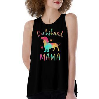 Dachshund Mama Colorful Doxie Dog Mom Women's Loose Tank Top | Mazezy