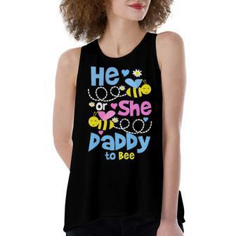 Daddy Gift He Or She Daddy To Bee Women's Loose Fit Open Back Split Tank Top - Seseable