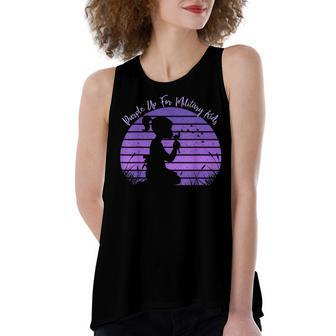 Dandelion Purple Up For Military Kids Month Army Child Women's Loose Fit Open Back Split Tank Top - Seseable