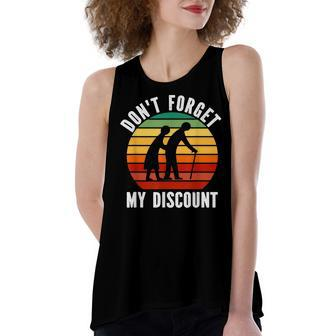 Dont Forget My Discount - Funny Old People Gag Women Men Women's Loose Fit Open Back Split Tank Top - Seseable