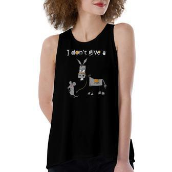 I Dont Give A Rats Ass Mouse Walking Donkey Fun Leash Mule Women's Loose Tank Top | Mazezy