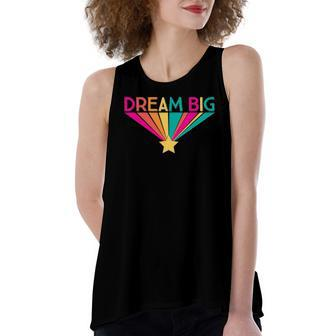 Dream Big Graphic Slogan Rainbow Girls Women's Loose Tank Top | Mazezy