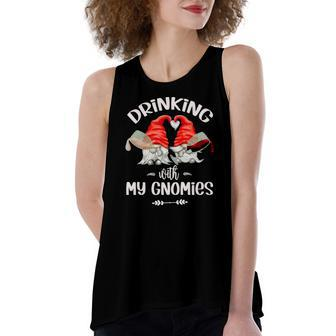 Drinking With My Gnomies Gnome For Wine Lover Women's Loose Tank Top | Mazezy