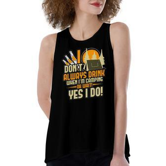 Drunk Drinking Camper Camping Women's Loose Tank Top | Mazezy