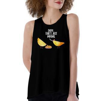 Dude Thats Just Wrong Eat Fried Chicken Chicken Women's Loose Tank Top | Mazezy