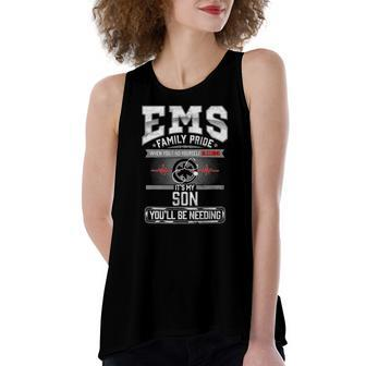 Emt Dad Mom Ems Proud Paramedic Son Emergency Medical Women's Loose Tank Top | Mazezy