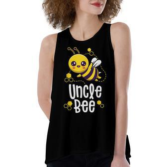 Family Bee Uncle First Bee Day Outfit Birthday Women's Loose Fit Open Back Split Tank Top - Seseable
