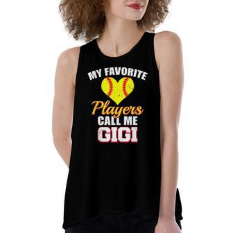 My Favorite Players Call Me Gigi Softball Gigi Women's Loose Tank Top | Mazezy