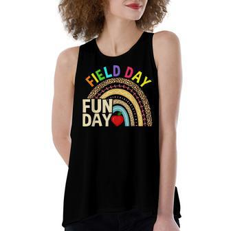 Field Day Fun Day Last Day Of School Teacher Rainbow Women's Loose Tank Top | Mazezy