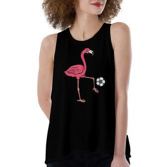 Flamingo Playing Soccer Football Player Women's Loose Tank Top | Mazezy