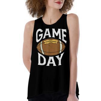 Football Player Vintage Game Day Women's Loose Fit Open Back Split Tank Top | Favorety CA