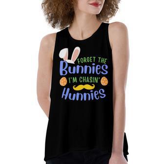 Forget The Bunnies Im Chasing Hunnies Funny Boys Easter Gift Women's Loose Fit Open Back Split Tank Top | Favorety