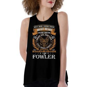 Fowler Name Gift Fowler Brave Heart Women's Loose Fit Open Back Split Tank Top - Seseable