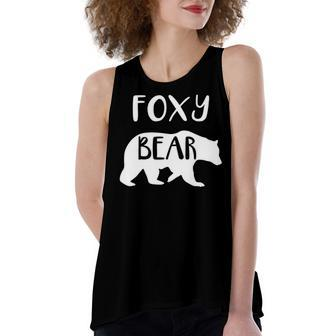 Foxy Grandma Gift Foxy Bear Women's Loose Fit Open Back Split Tank Top - Seseable