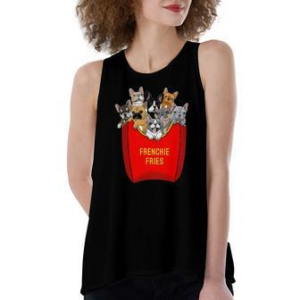 Frenchie Fries French Bulldog Lover Dog Mom Bulldog Owner Women's Loose Tank Top | Mazezy