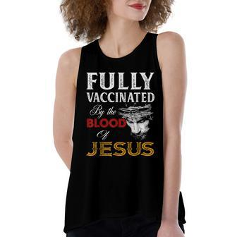 Fully Vaccinated By The Blood Of Jesus Christian Jesus Faith V2 Women's Loose Fit Open Back Split Tank Top - Monsterry UK