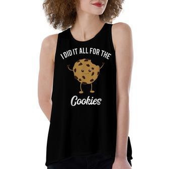 Funny Chocolate Chip Cookie Meme Quote 90S Kids Food Joke Women's Loose Fit Open Back Split Tank Top - Seseable