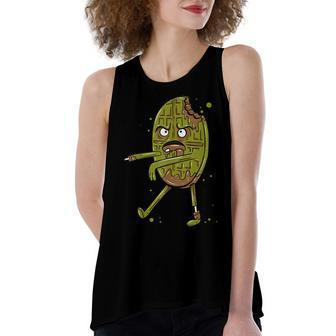 Funny Monster Zombie Cookie Scary Halloween Costume 2020 Women's Loose Fit Open Back Split Tank Top - Seseable