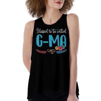 G Ma Grandma Gift Blessed To Be Called G Ma Women's Loose Fit Open Back Split Tank Top - Seseable