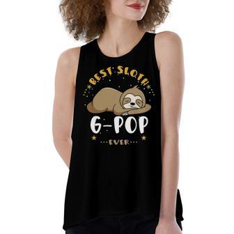 G Pop Grandpa Gift Best Sloth G Pop Ever Women's Loose Fit Open Back Split Tank Top - Seseable
