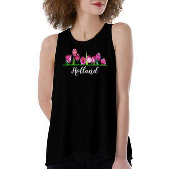 Gardeners With Holland Tulip Flowers Women's Loose Tank Top | Mazezy