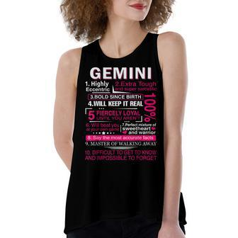 Gemini Zodiac Birthday Gift Girls Men Funny Saying Gemini Women's Loose Fit Open Back Split Tank Top - Seseable