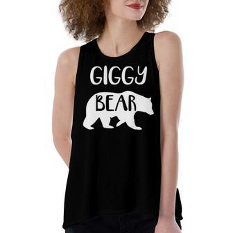 Giggy Grandma Gift Giggy Bear Women's Loose Fit Open Back Split Tank Top - Seseable