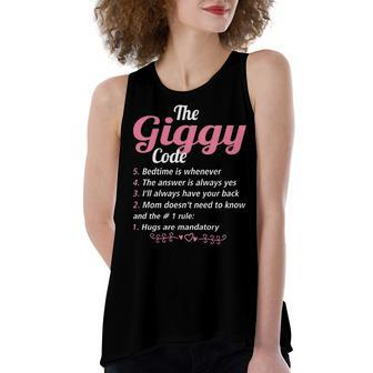 Giggy Grandma Gift The Giggy Code Women's Loose Fit Open Back Split Tank Top - Seseable