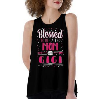 Gigi Grandma Gift Blessed To Be Called Mom And Gigi Women's Loose Fit Open Back Split Tank Top - Seseable