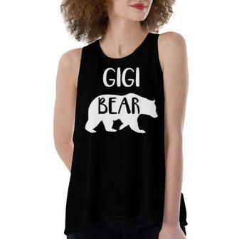 Gigi Grandma Gift Gigi Bear Women's Loose Fit Open Back Split Tank Top - Seseable
