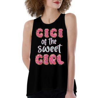 Gigi Of The Sweet Girl Donut Birthday Party Outfit Family Women's Loose Fit Open Back Split Tank Top - Seseable