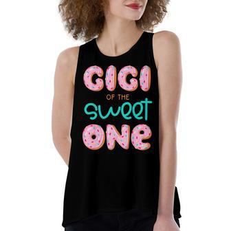 Gigi Of The Sweet One First Birthday Matching Family Donut Women's Loose Fit Open Back Split Tank Top - Seseable