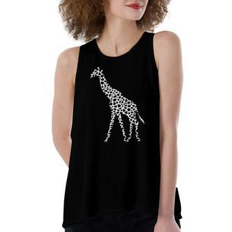 Giraffe White Pattern Graphic Animal Print Women's Loose Tank Top | Mazezy