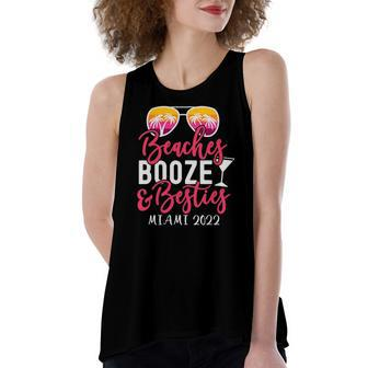 Girls Weekend Girls Trip Miami 2022 Beaches Booze & Besties Women's Loose Tank Top | Mazezy