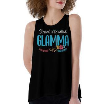 Glamma Grandma Gift Blessed To Be Called Glamma Women's Loose Fit Open Back Split Tank Top - Seseable