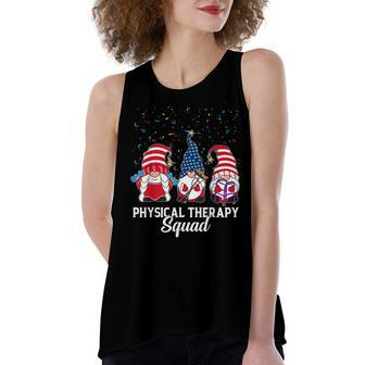 Gnomes Physical Therapy Squad 4Th Of July Independence Day Women's Loose Fit Open Back Split Tank Top - Seseable