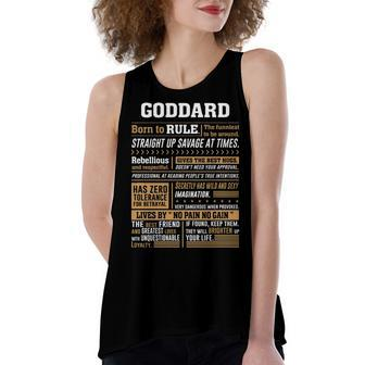 Goddard Name Gift Goddard Born To Rule Women's Loose Fit Open Back Split Tank Top - Seseable