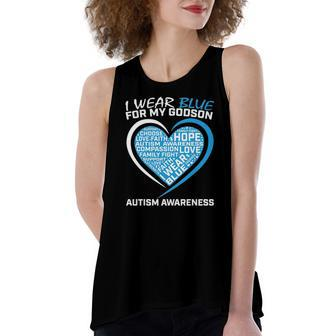 Godparents I Wear Blue For Godson Autism Awareness Women's Loose Tank Top | Mazezy