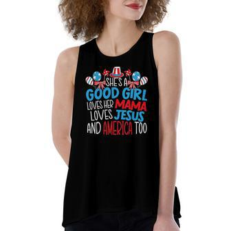 A Good Girl Who Loves America 4Th Of July Usa Patriotic Women's Loose Tank Top | Mazezy