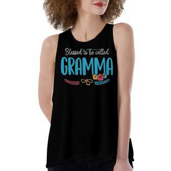 Gramma Grandma Gift Blessed To Be Called Gramma Women's Loose Fit Open Back Split Tank Top - Seseable
