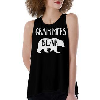 Grammers Grandma Gift Grammers Bear Women's Loose Fit Open Back Split Tank Top - Seseable