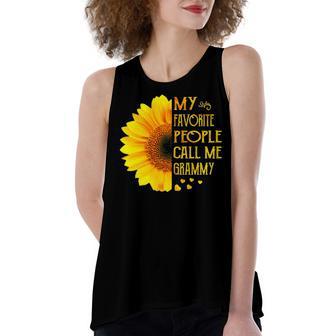 Grammy Grandma Gift My Favorite People Call Me Grammy Women's Loose Fit Open Back Split Tank Top - Seseable