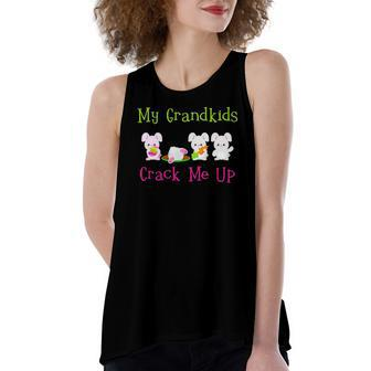 My Grandkids Crack Me Up Easter Bunny For Grandma Grandpa Women's Loose Tank Top | Mazezy