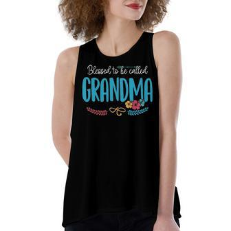 Grandma Gift Blessed To Be Called Grandma Women's Loose Fit Open Back Split Tank Top - Seseable