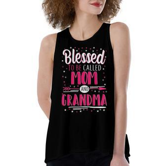 Grandma Gift Blessed To Be Called Mom And Grandma Women's Loose Fit Open Back Split Tank Top - Seseable